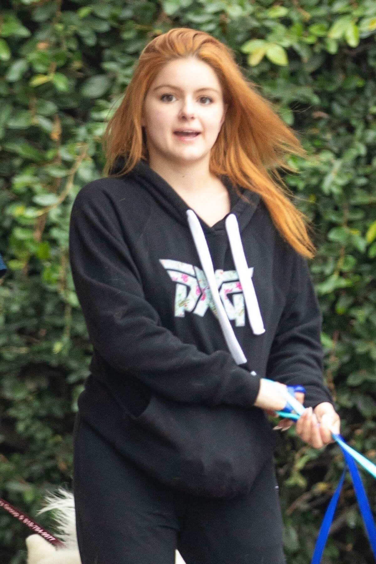 Ariel Winter in Black Hoodie Picking up Her Dogs from Groomer in Los Angeles 09/27/2021 6