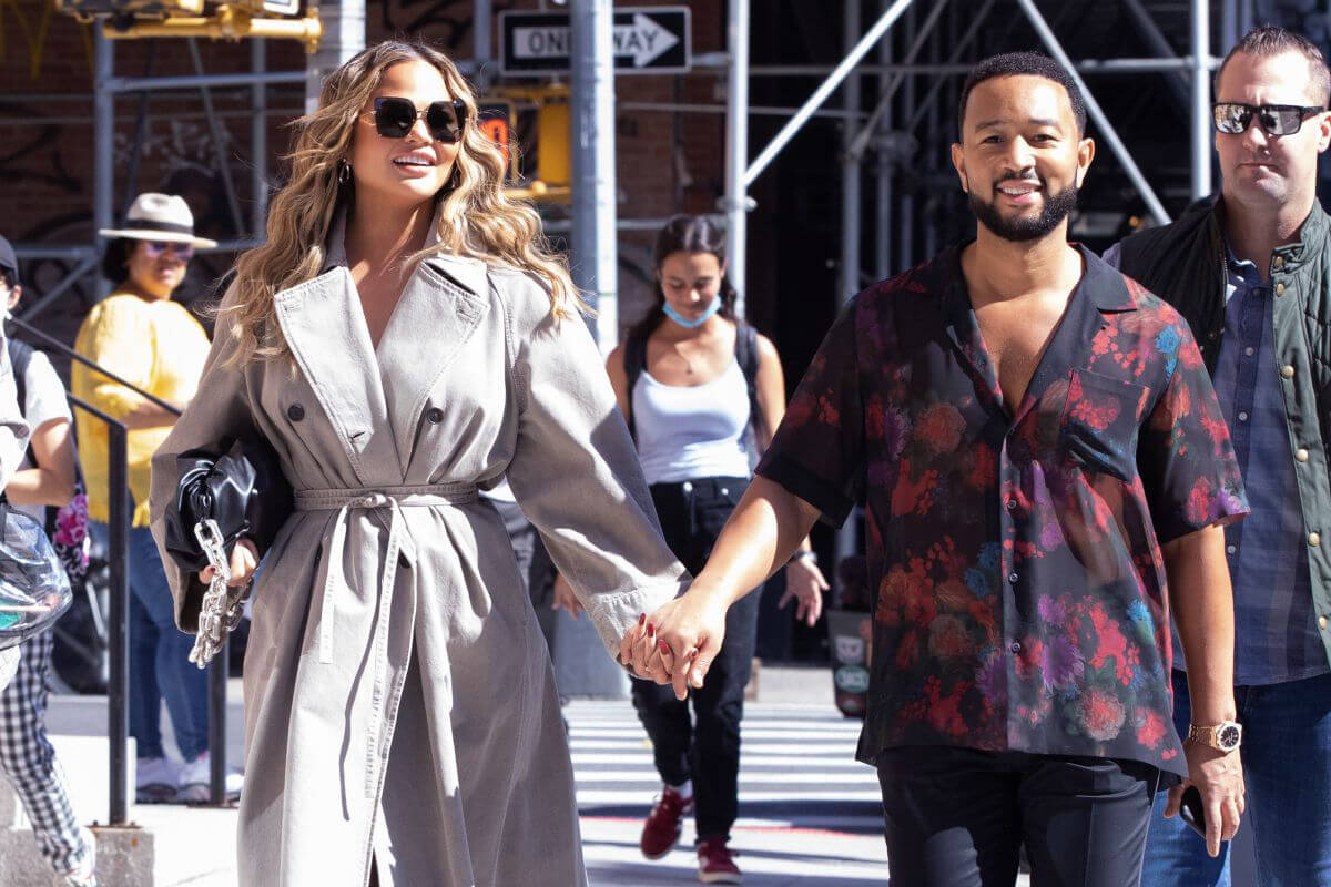 Chrissy Teigen and John Legend Day Out in New York 09/27/2021 2