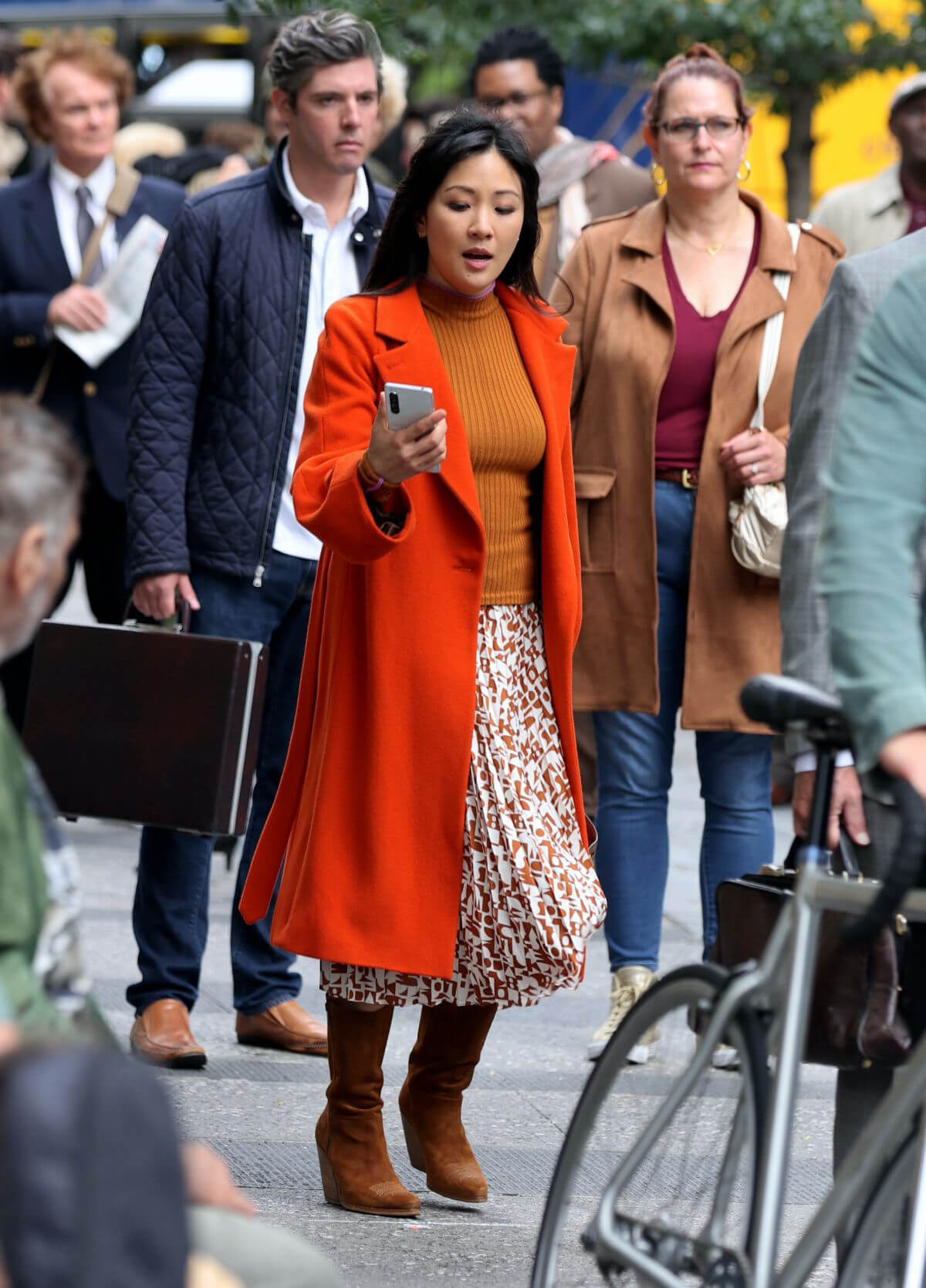 Constance Wu on the Set of Lyle Lyle Crocodile in New York 09/27/2021