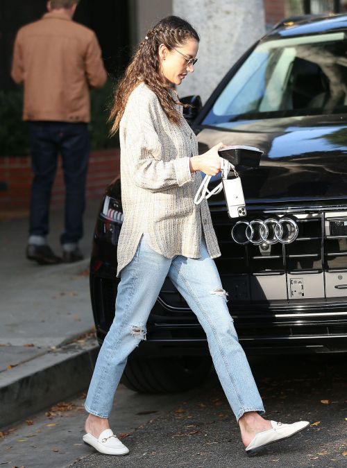 Alessandra Ambrosio seen in Ripped Jeans Out for a Late Lunch in Brentwood 10/31/2021 3