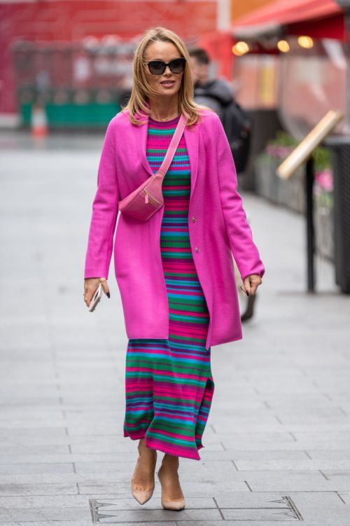 Amanda Holden in Pink Long Coat After Leaves Heart FM Radio in London 11/04/2021 1