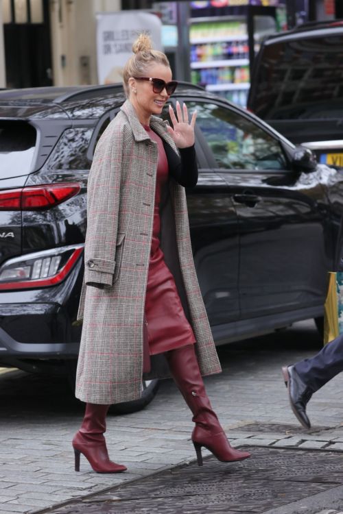 Amanda Holden in Red Leather Outfit with Long Boots at Heart Radio in London 11/19/2021 5