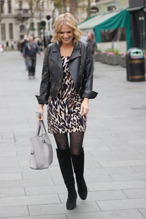 Charlotte Hawkins seen in Animal Print Short Dress at Classic FM Radio in London 11/19/2021 4