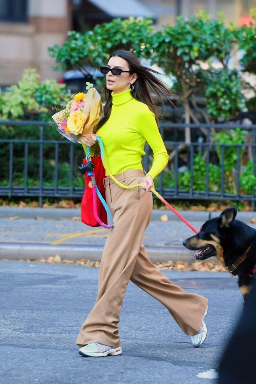 Emily Ratajkowski Out with Her Dog Shopping for Fresh Flowers in New York City 11/18/2021 1