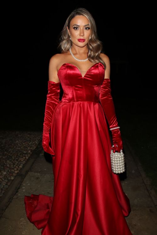 Frankie Sims in Red Dress at The Only Way is Essex Finale in Chertsey 11/01/2021 2