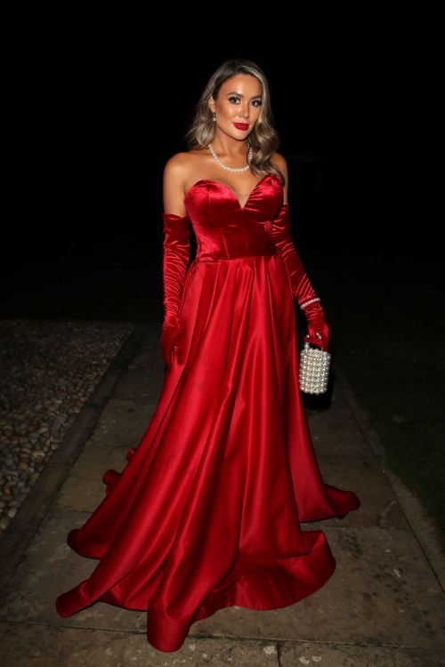 Frankie Sims in Red Dress at The Only Way is Essex Finale in Chertsey 11/01/2021 3