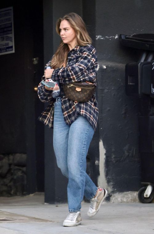Hannah Brown seen in Check Shirt with Denim at a Starbucks in Los Angeles 11/18/2021 5