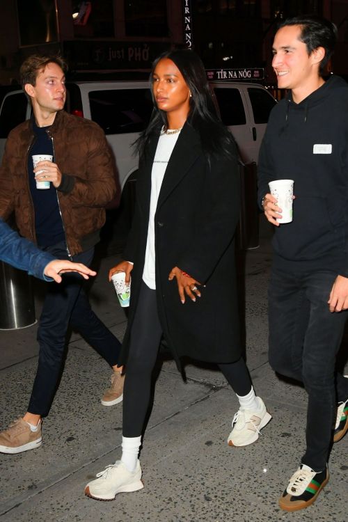 Jasmine Tookes arrives at Madison Square Garden in New York 10/31/2021