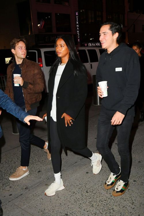Jasmine Tookes arrives at Madison Square Garden in New York 10/31/2021