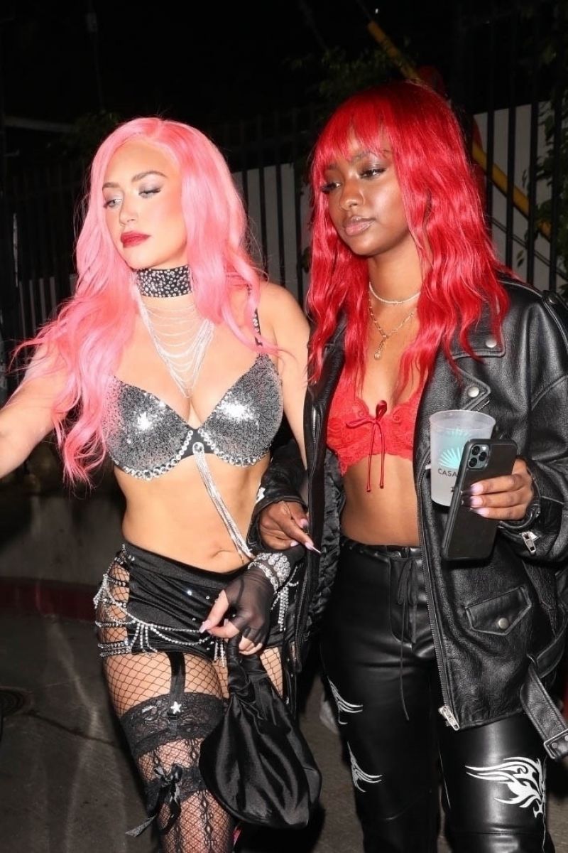 Justine Skye and Anastasia Karanikolaou Leaves a Halloween Party in West Hollywood 10/30/2021