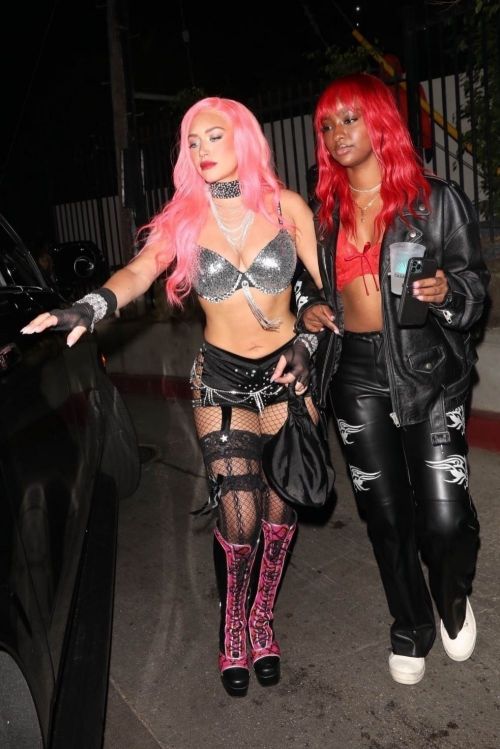Justine Skye and Anastasia Karanikolaou Leaves a Halloween Party in West Hollywood 10/30/2021 1