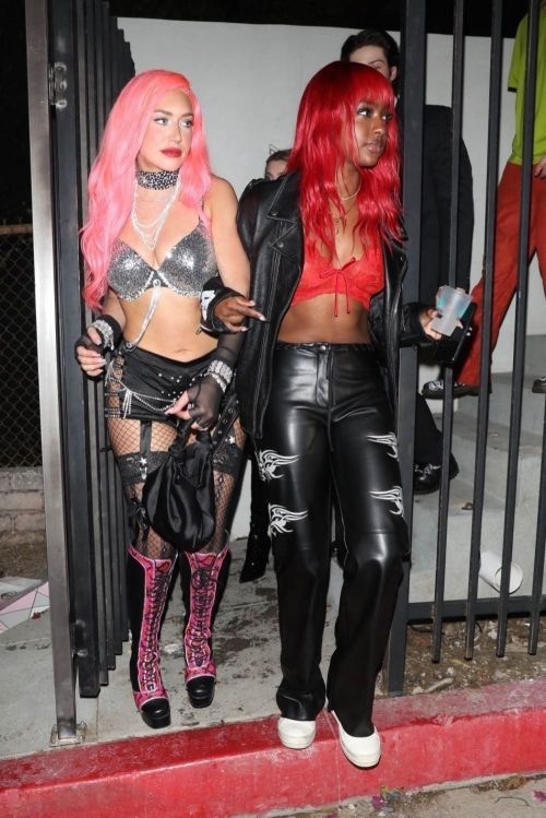 Justine Skye and Anastasia Karanikolaou Leaves a Halloween Party in West Hollywood 10/30/2021 4