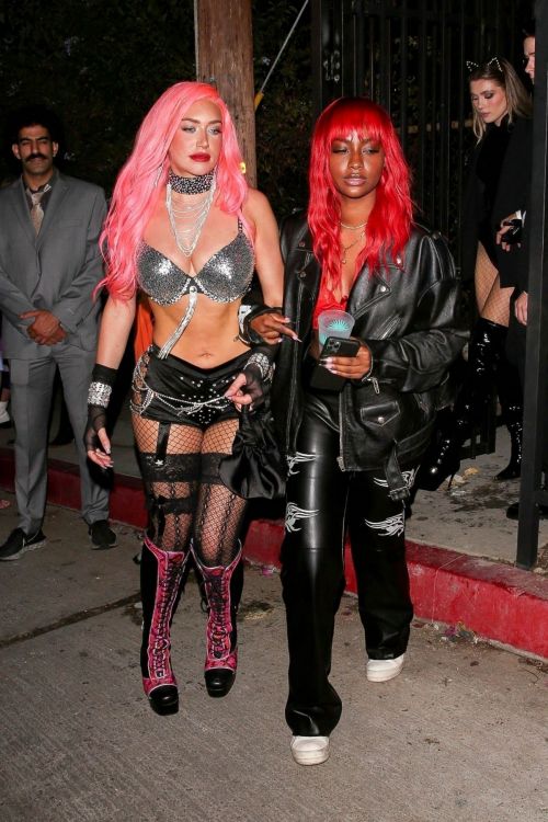 Justine Skye and Anastasia Karanikolaou Leaves a Halloween Party in West Hollywood 10/30/2021 5