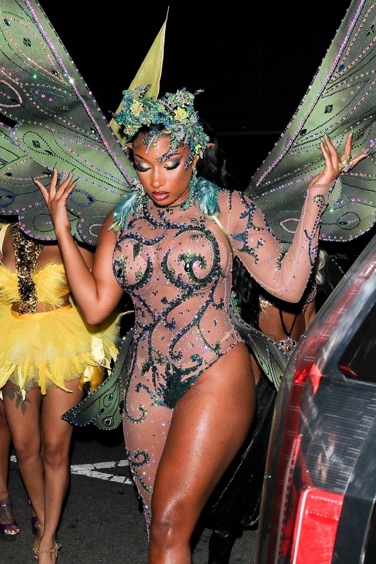 Megan Thee Stallion arrives at Halloween Party in West Hollywood 10/31/2021