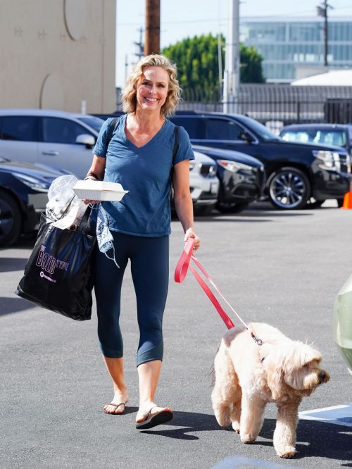 Melora Hardin walks with Her Dog in Los Angeles 10/29/2021 4