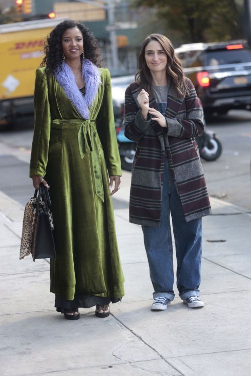 Renee Elise Goldsberry and Sara Bareilles on the Set of Girls 5 Eva in New York 11/03/2021