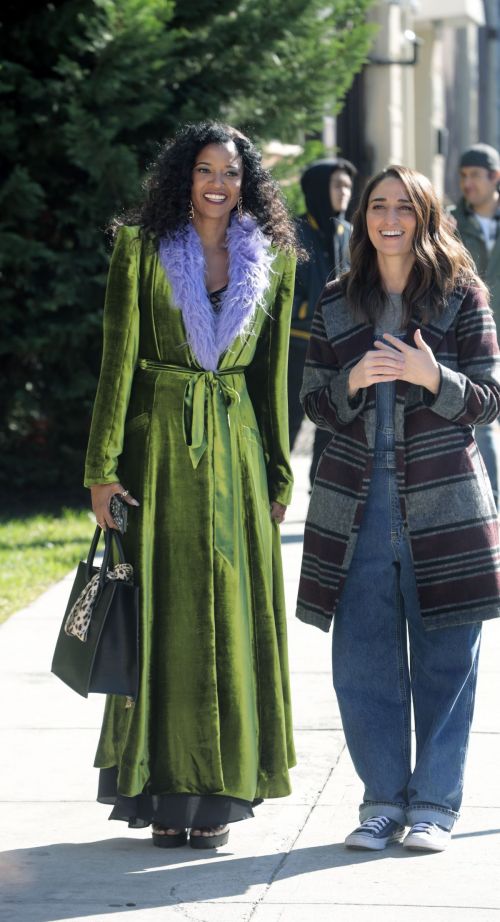 Renee Elise Goldsberry and Sara Bareilles on the Set of Girls 5 Eva in New York 11/03/2021 1