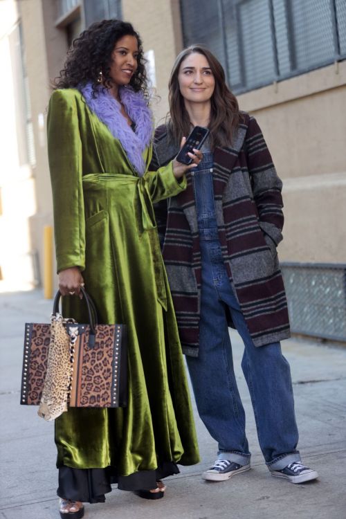 Renee Elise Goldsberry and Sara Bareilles on the Set of Girls 5 Eva in New York 11/03/2021 2