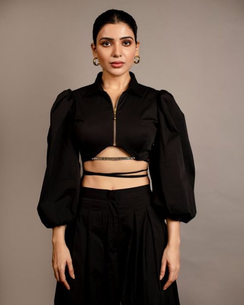 Samantha Ruth Prabhu Photoshoot in Black Outfit by Preetham Jukalker Collection 11/20/2021