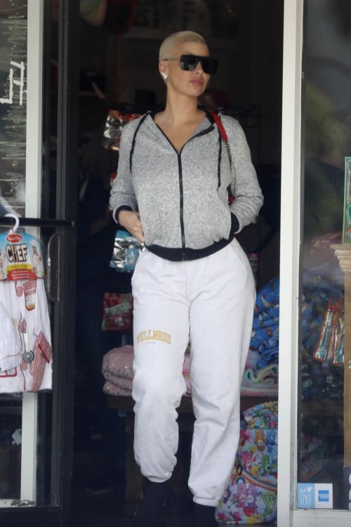 Amber Rose seen in Grey Jacket with White Bottom Out for Breakfast in Beverly Hills 4
