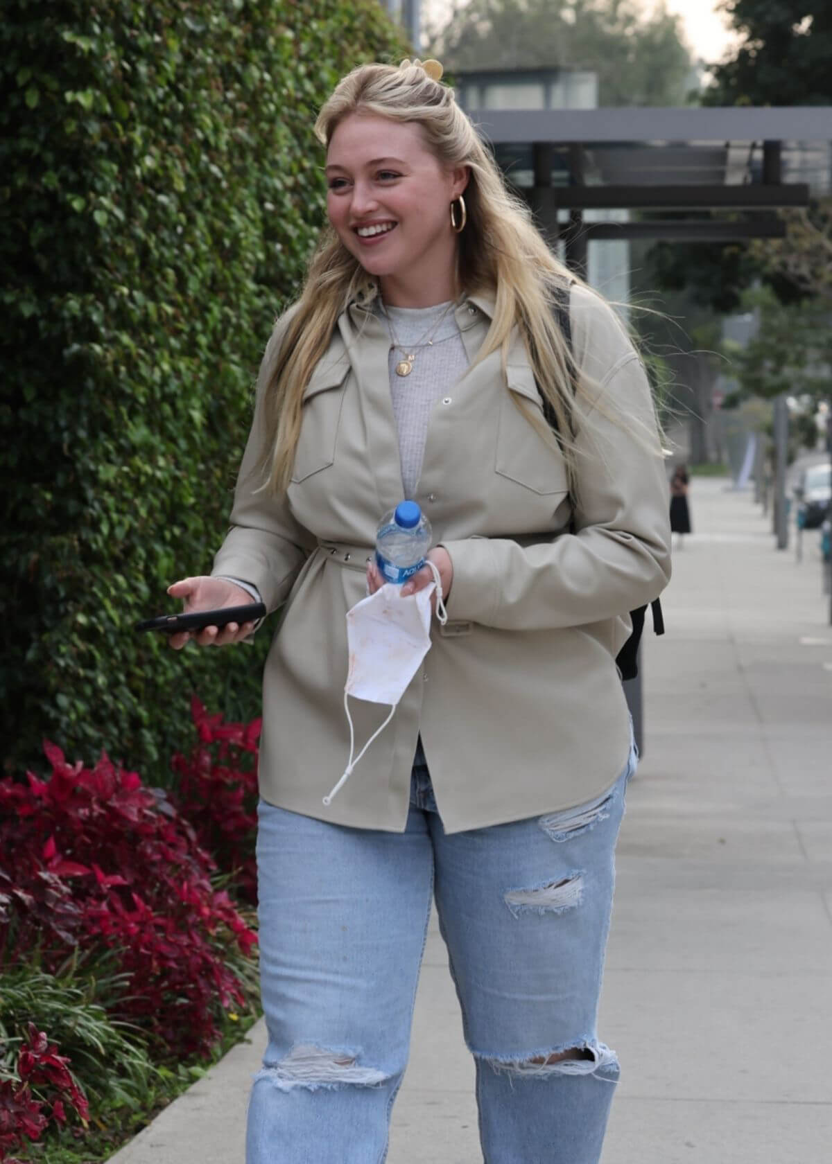 Iskra Lawrence in Ripped Jeans During Leaves a Meeting in West Hollywood 11/19/2021