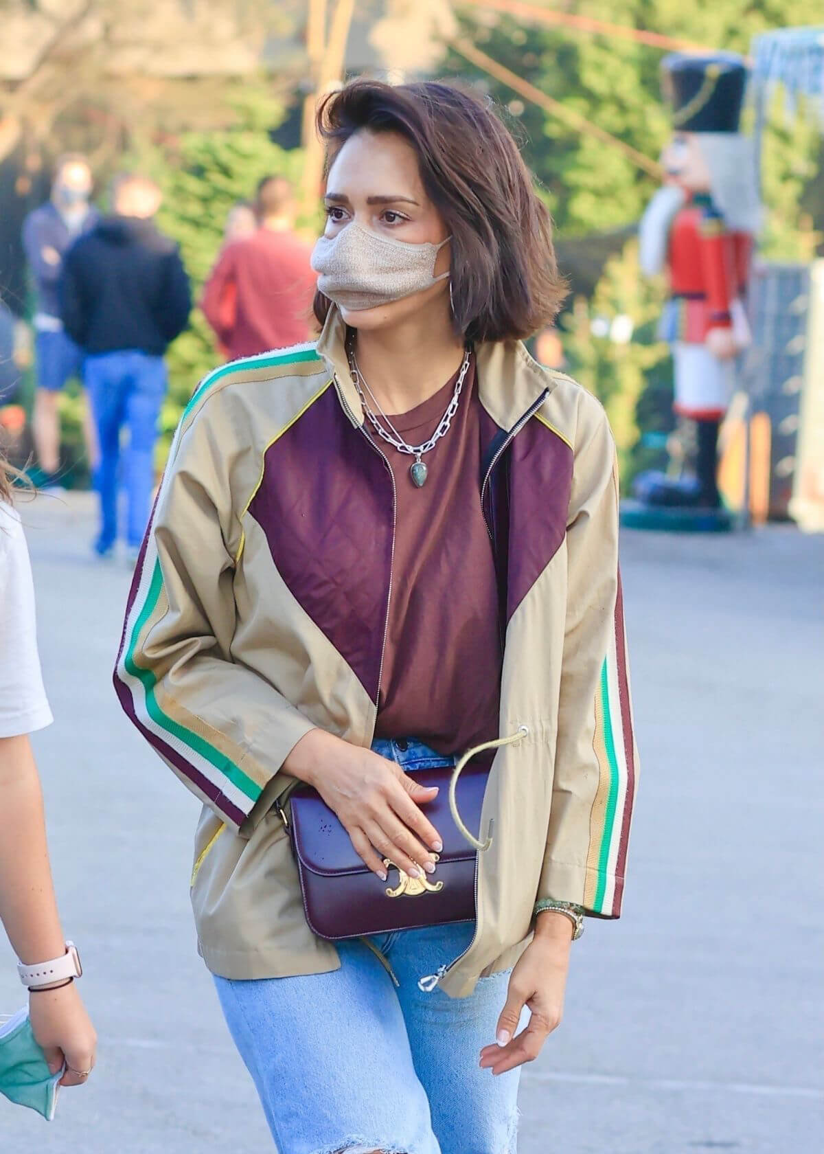 Jessica Alba Seen in Stylish Brown Jacket and Denim Day Out in West Hollywood