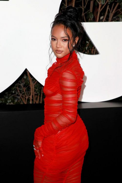 Karrueche Tran in Red Dress at GQ Men of the Year Party in West Hollywood 11/18/2021 1