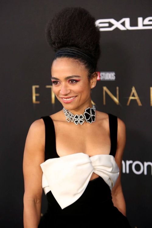 Lauren Ridloff in Short Dress arrives Eternals Premiere in Hollywood 10/18/2021 1