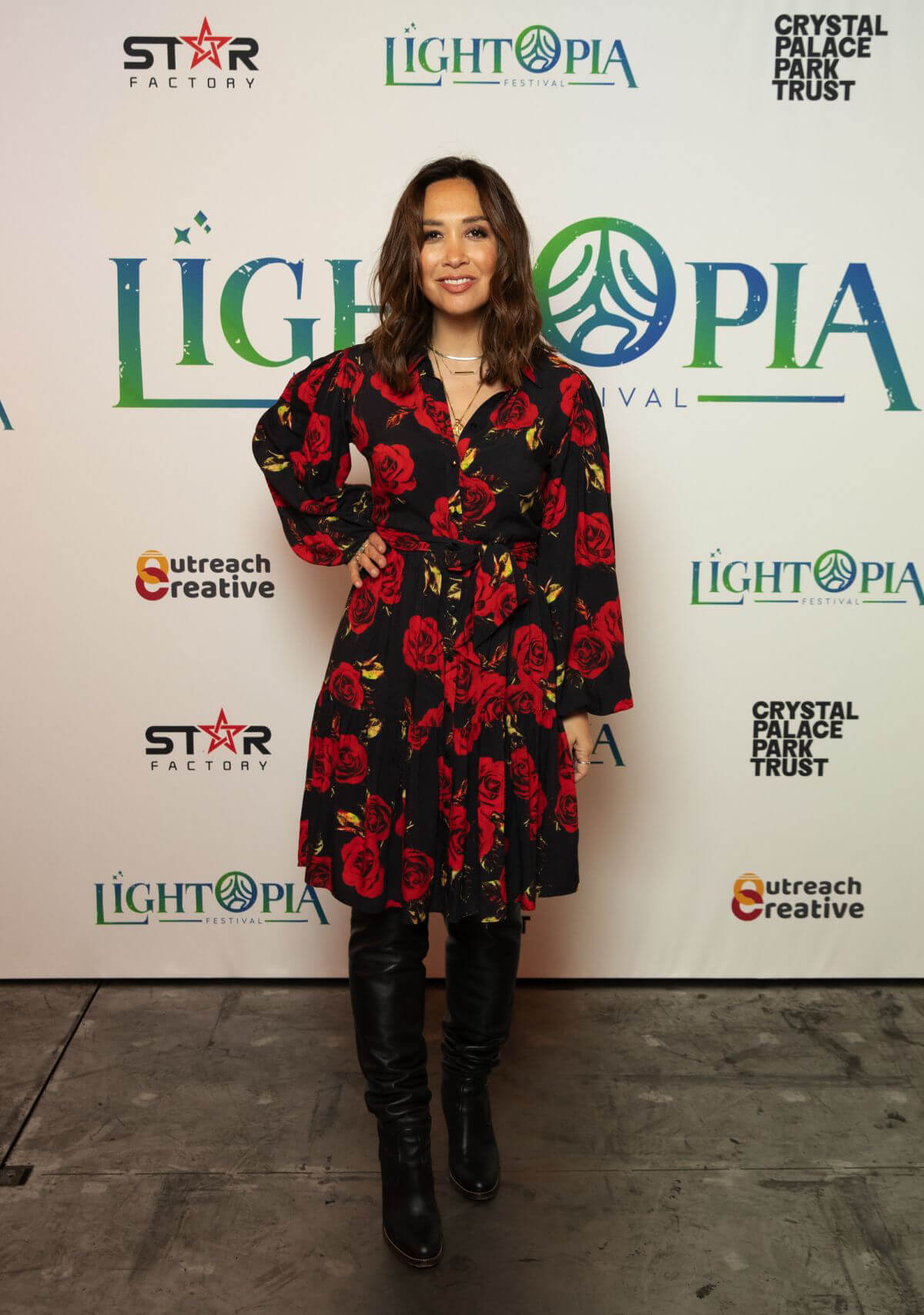 Myleene Klass arrives Night of Lightopia London Launch at Crystal Palace Park 11/18/2021