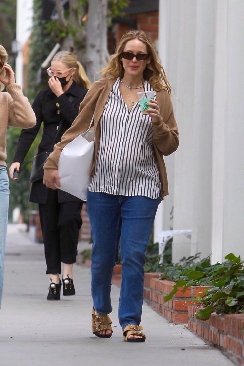 Pregnant Jennifer Lawrence Walks Out with a Friend in Los Angeles 11/18/2021