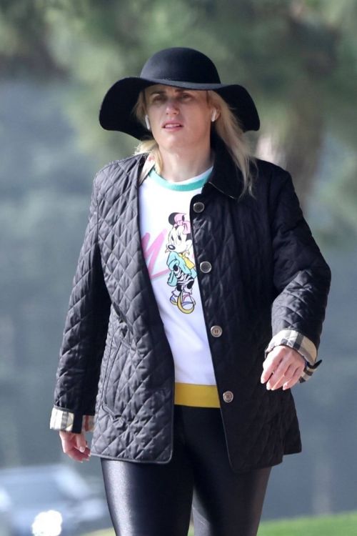 Rebel Wilson in Black Jacket with Tights Day Out in Los Angeles 3