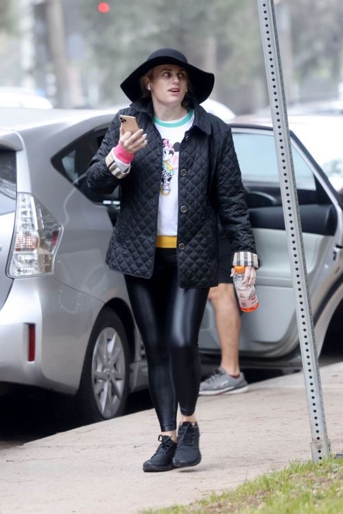 Rebel Wilson in Black Jacket with Tights Day Out in Los Angeles 5