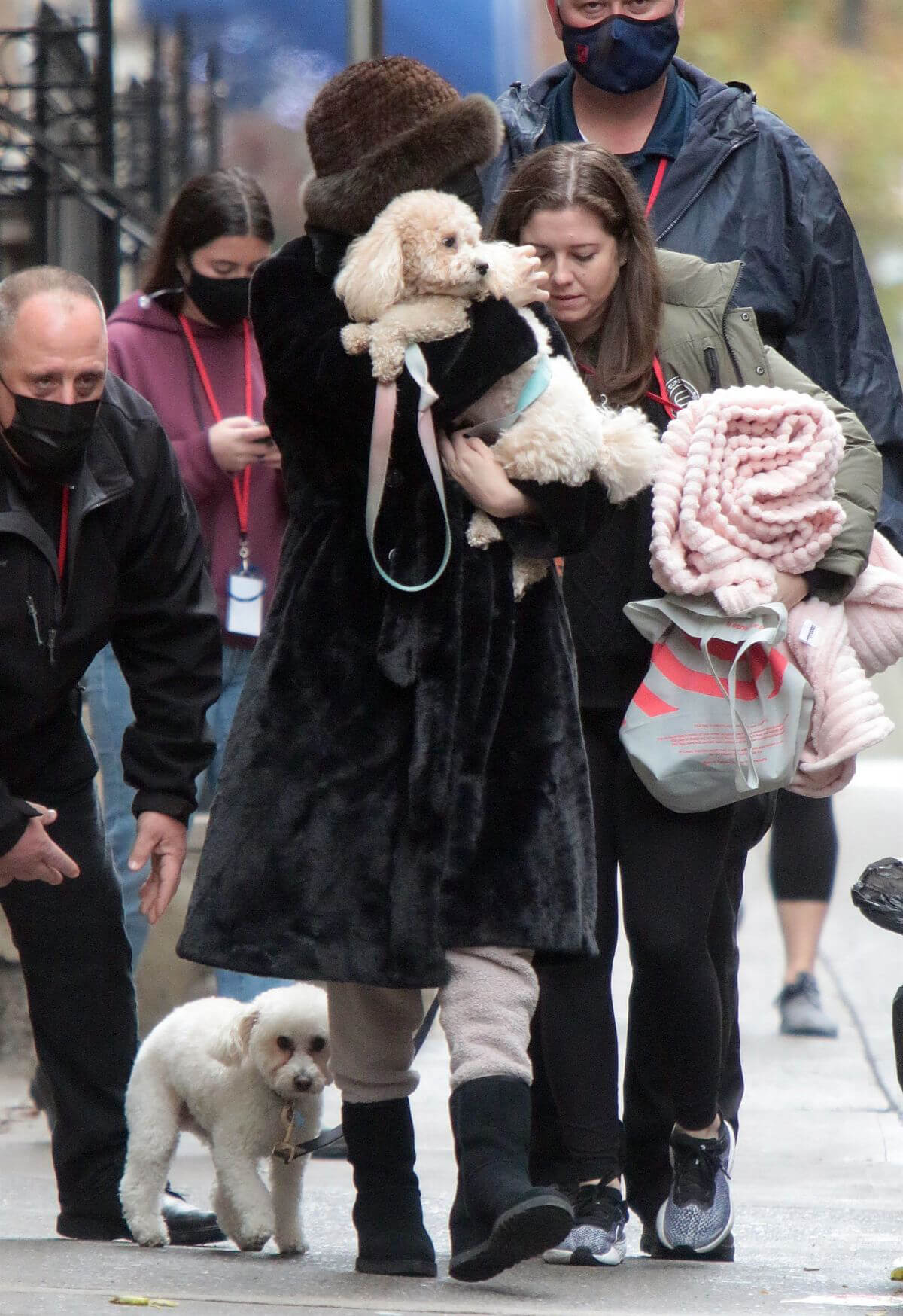 Selena Gomez with Her Dog on the Set of Only Murders in the Building in New York