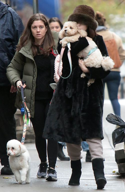 Selena Gomez with Her Dog on the Set of Only Murders in the Building in New York 3