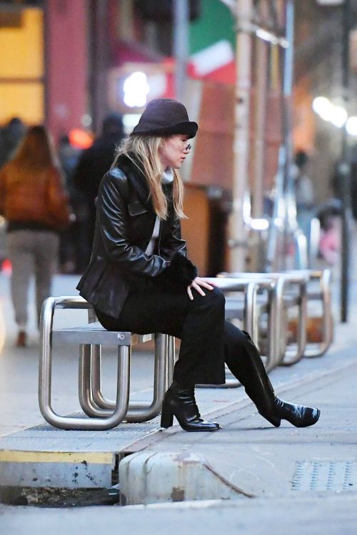 Suki Waterhouse Photoshoot in High Neck Top with Black Bottom in New York 4