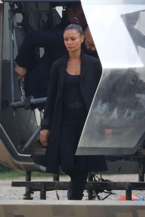 Thandiwe Newton on the Set of Westworld in Los Angeles 11/19/2021 5