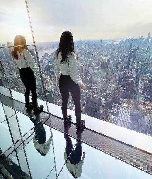 Ambra Gutierrez seen in Stylish Top with Tights in SUMMIT One Vanderbilt 1