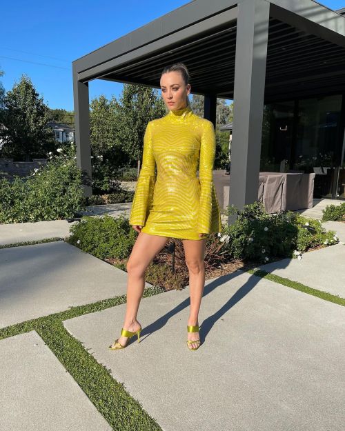 Kaley Cuoco in a Yellow Dress Designed by Stella McCartney, September 2021 1
