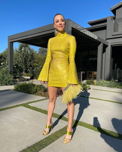 Kaley Cuoco in a Yellow Dress Designed by Stella McCartney, September 2021 3
