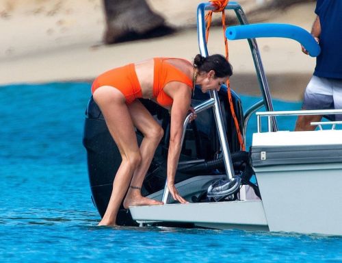 Lauren Silverman in Orange Bikini at Jet Ski Rides in Barbados Beach 2