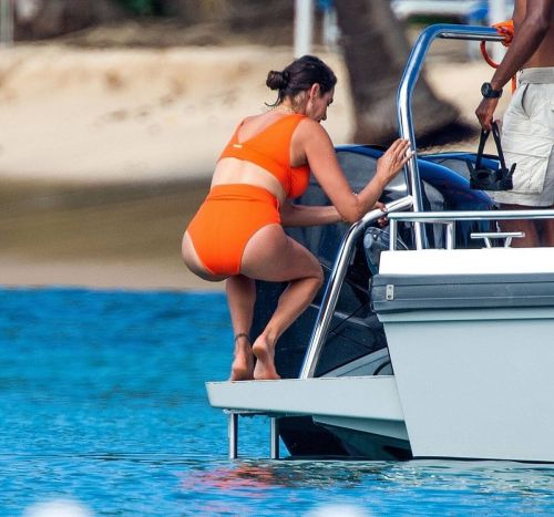 Lauren Silverman in Orange Bikini at Jet Ski Rides in Barbados Beach 3