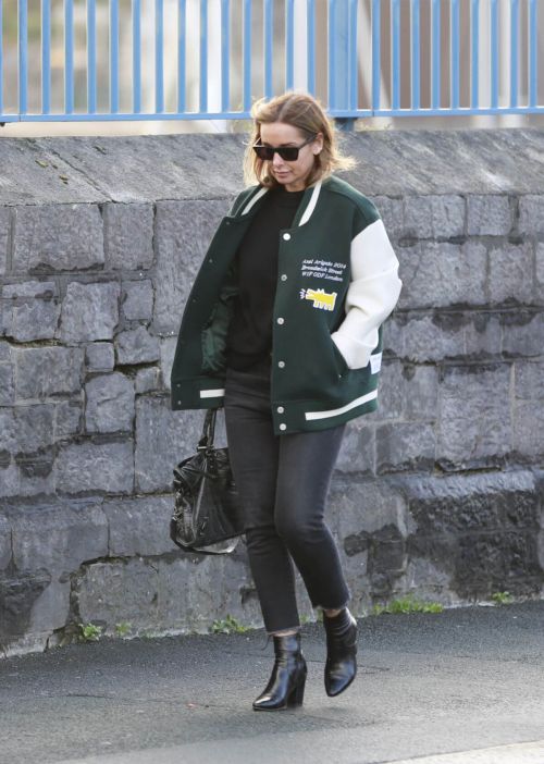 Louise Redknapp in Green White Jacket and Black Denim Day Out and About in Plymouth 6