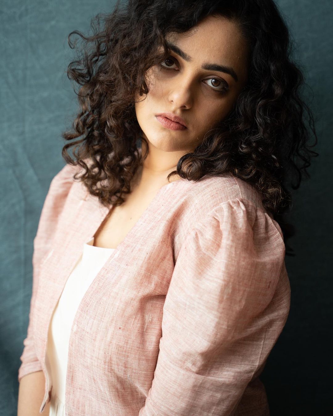 Nithya Menen Photoshoot in Studio Bustle Designed Outfit, January 2022