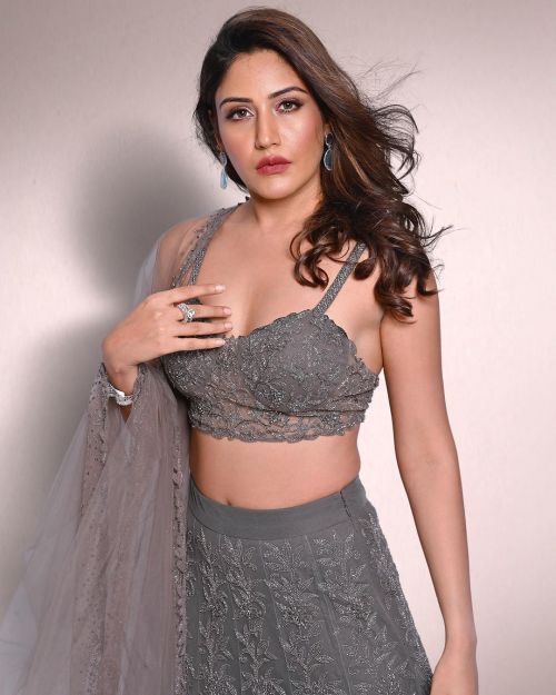 Surbhi Chandna in Grey Color Lehenga Photoshoot done by Ashish Ojha, December 2021 2