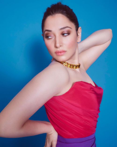 Tamannaah wears Pink and Purple Outfit  Designed by Saisha Shinde, December 2021 2
