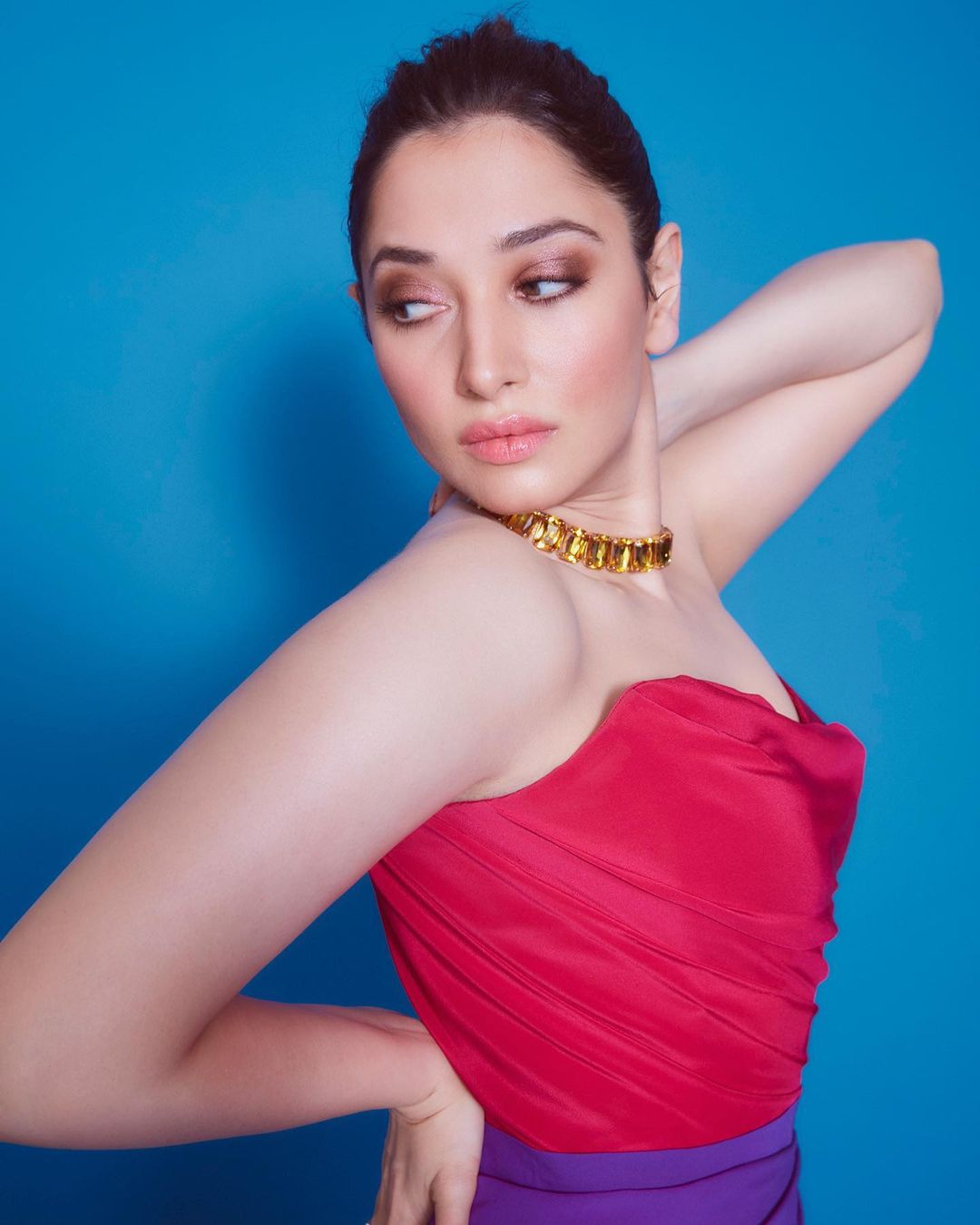 Tamannaah wears Pink and Purple Outfit  Designed by Saisha Shinde, December 2021 2