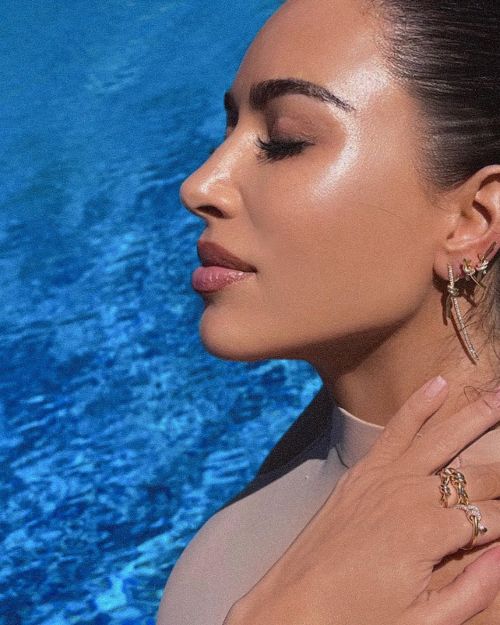 Kim Kardashian in Photoshoot wears Tiffany & Co Jewelry, January 2022