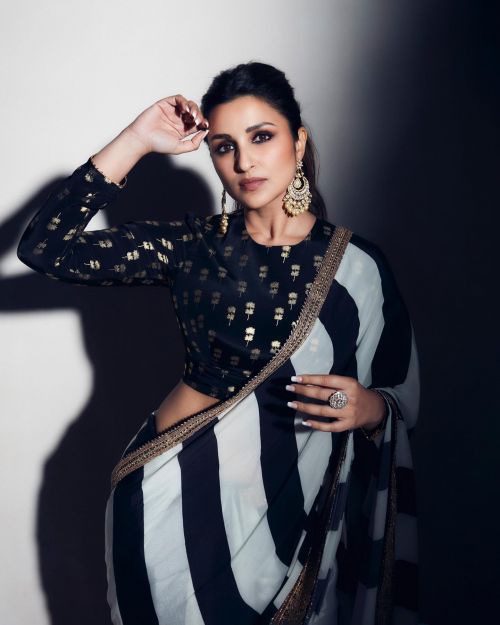 Parineeti Chopra wears Zebra Printed Saree for Photoshoot, February 2022 2