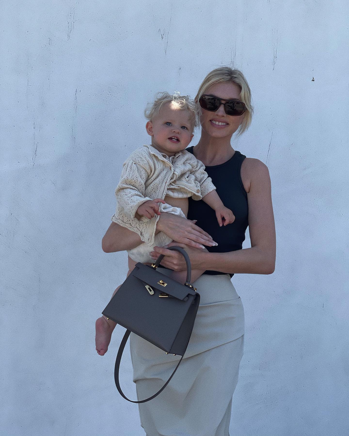 Elsa Hosk day out with Her baby Tuulikki Joan Daly, April 2022