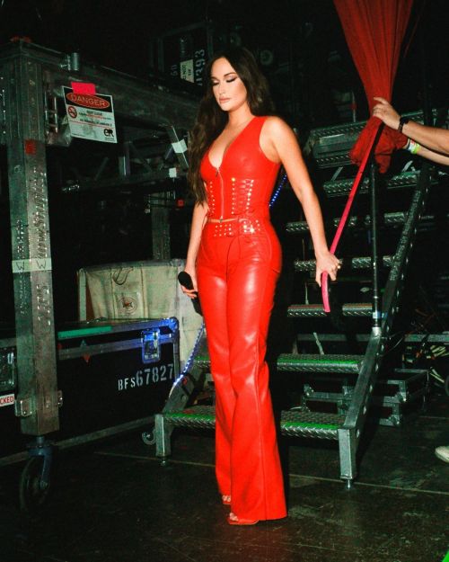 Kacey Musgraves Photoshoot in Red Attire with Holding Red Rose Bouquet, February 2022 4
